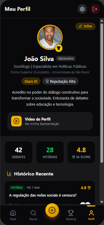 Perfil do app Dialectic
